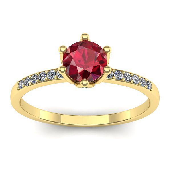 Inel logodna cu rubin rotund