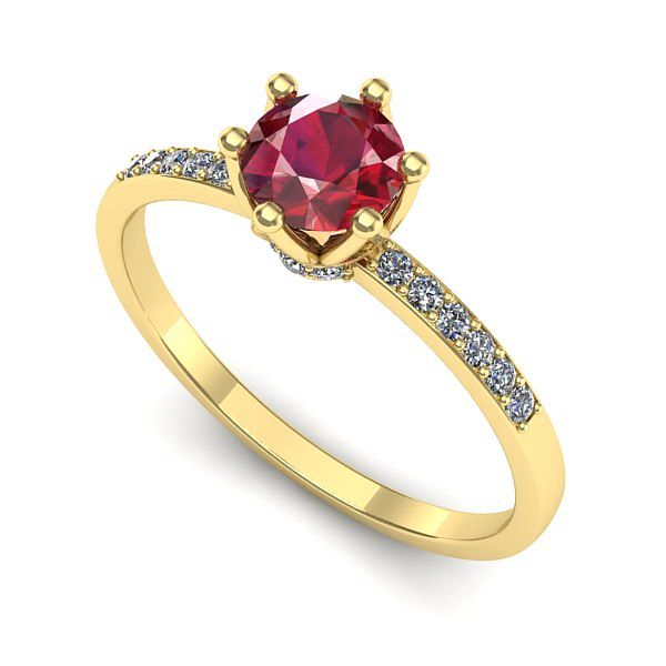 Inel din aur galben cu rubin