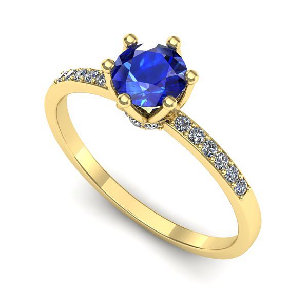 Inel din aur galben cu safir