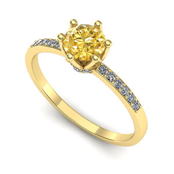 Inel din aur galben cu safir galben