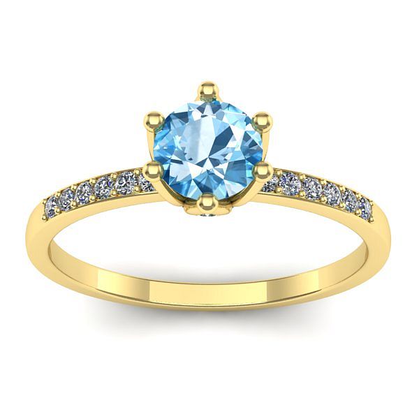 Inel de logodna cu topaz blue rotund