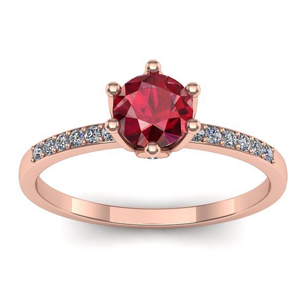 Inel de logodna cu rubin rotund