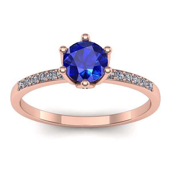 Inel logodna cu safir rotund