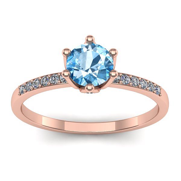 Inel cu topaz blue rotund