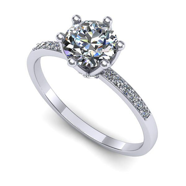 Inel de logodna din aur alb cu diamant de laborator