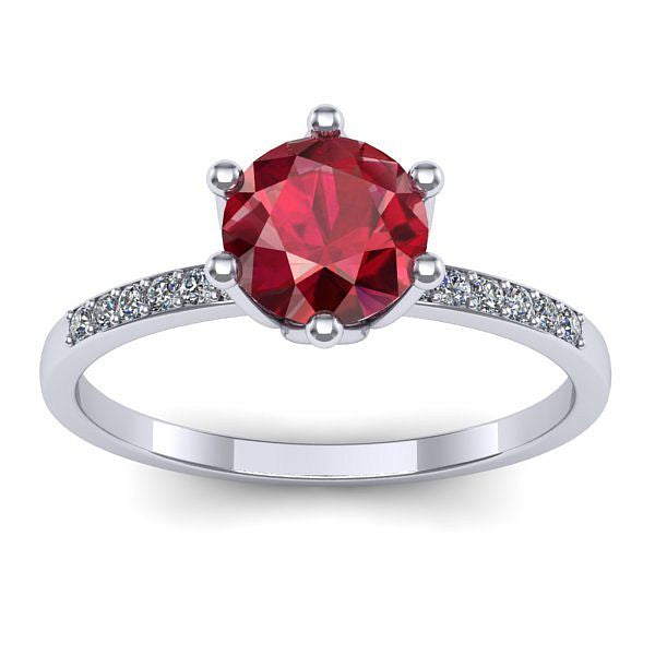 Inel cu rubin rotund