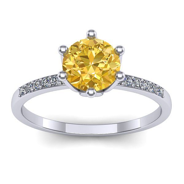 Inel cu safir galben rotund