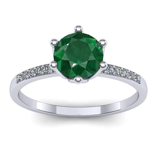 Inel cu smarald rotund