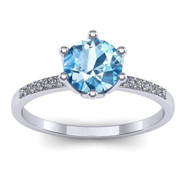 Inel de logodna cu topaz blue rotund