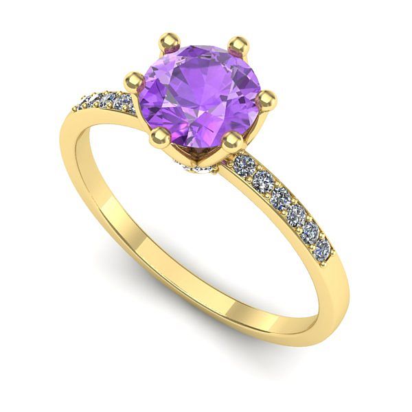 Inel din aur galben cu ametist