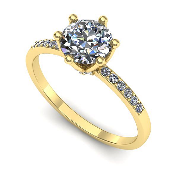 Inel din aur galben cu diamant de laborator