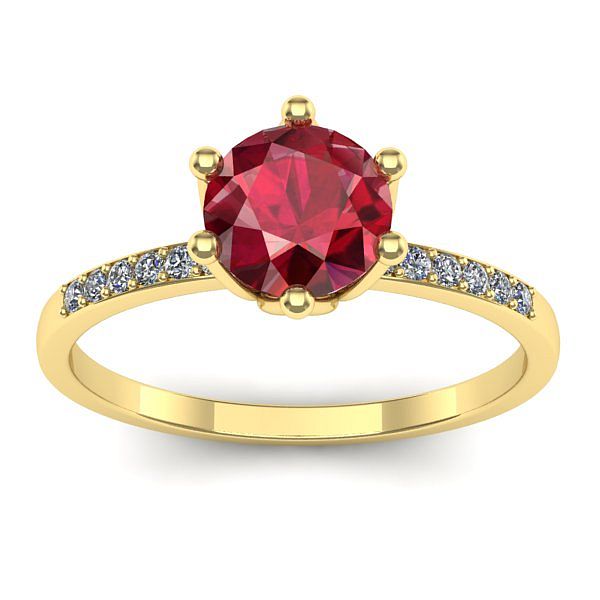 Inel de logodna cu rubin rotund