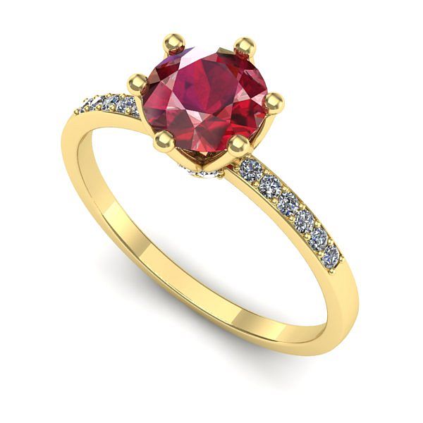 Inel din aur galben cu rubin