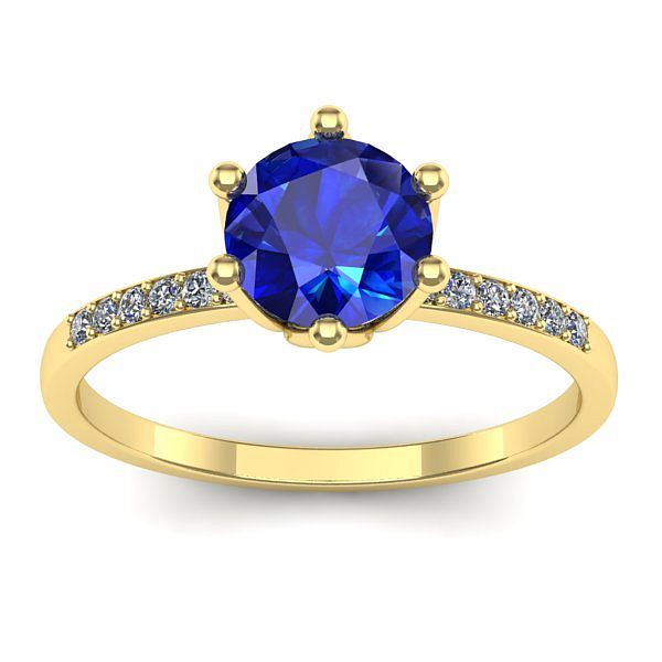 Inel de logodna cu safir rotund