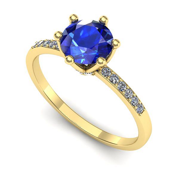 Inel din aur galben cu safir