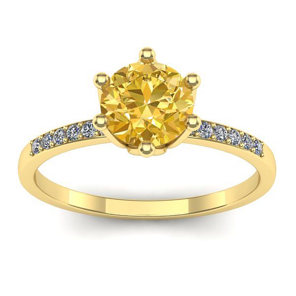 Inel de logodna cu safir galben rotund