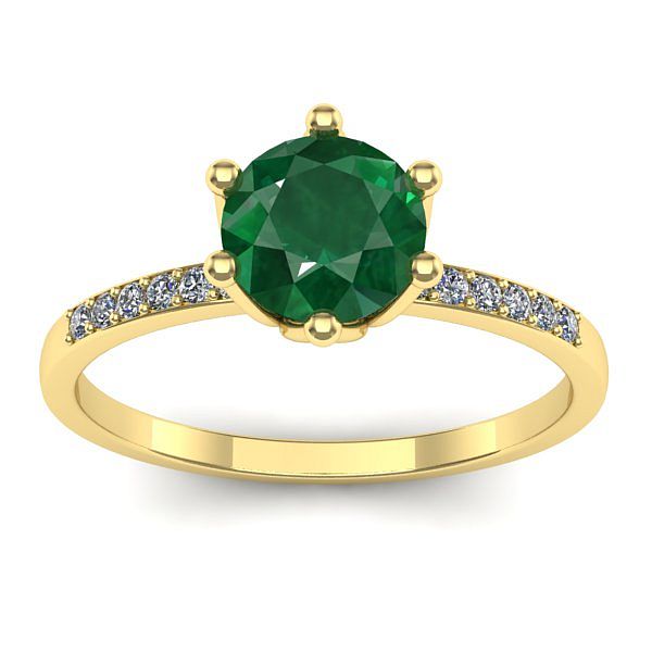 Inel cu smarald rotund