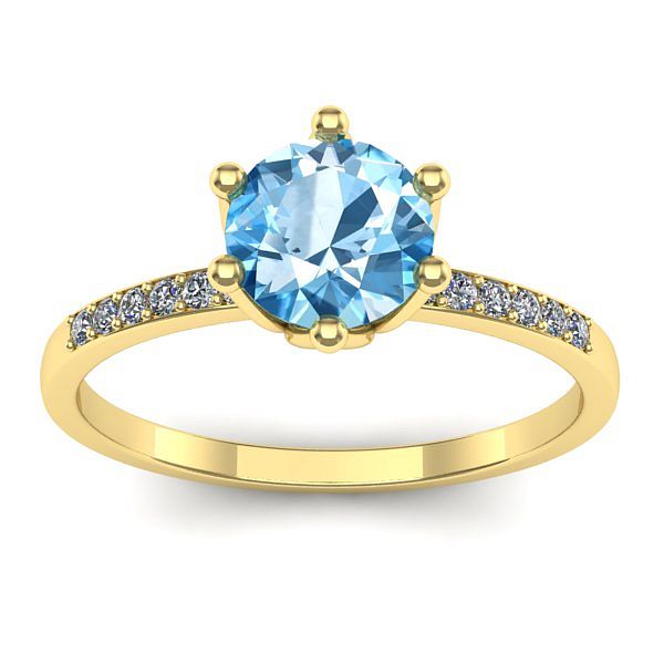 Inel de logodna cu topaz blue rotund