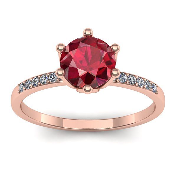 Inel logodna cu rubin rotund