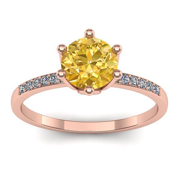 Inel cu safir galben rotund