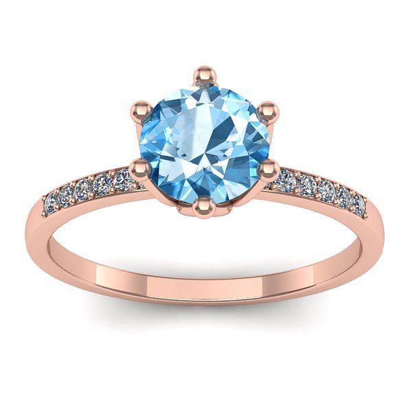 Inel de logodna cu topaz blue rotund