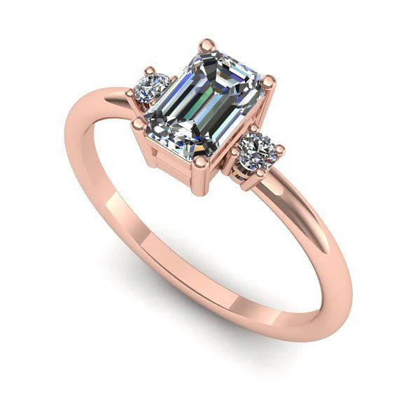 Inel din aur roz cu diamant de laborator