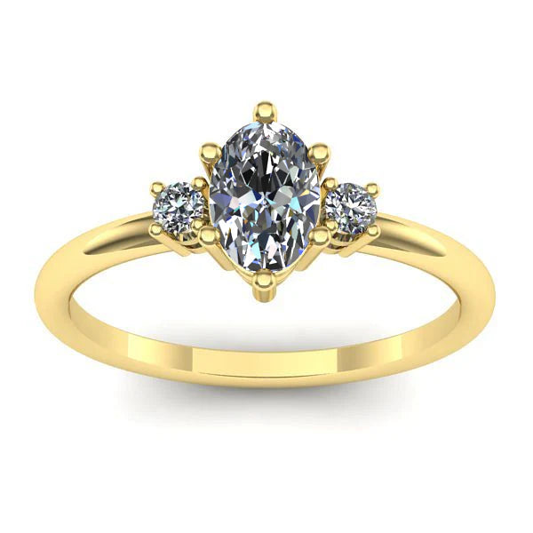 Inel cu diamant de laborator oval