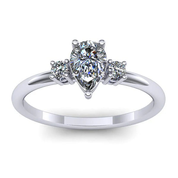 Inel logodna cu diamant de laborator lacrima