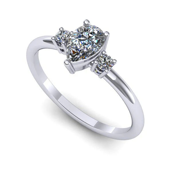 Inel logodna din aur alb cu diamant de laborator