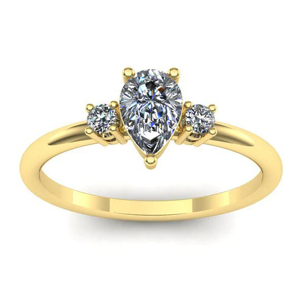 Inel logodna cu diamant de laborator lacrima