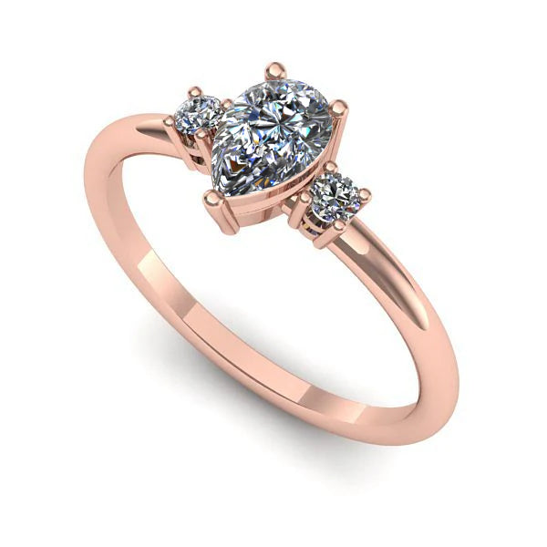 Inel de logodna din aur roz cu diamant de laborator