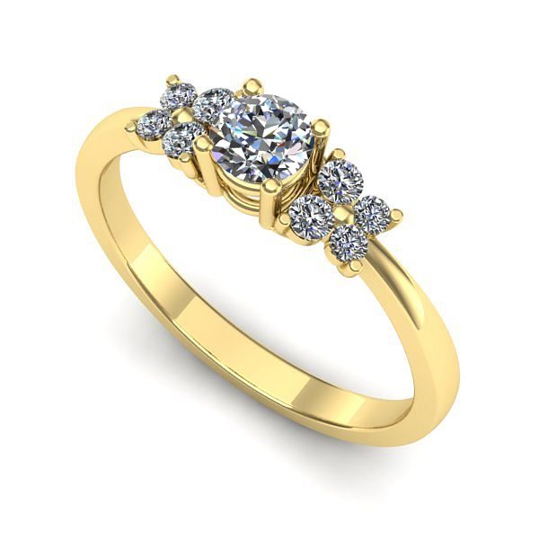 Inel logodna din aur galben cu diamant de laborator