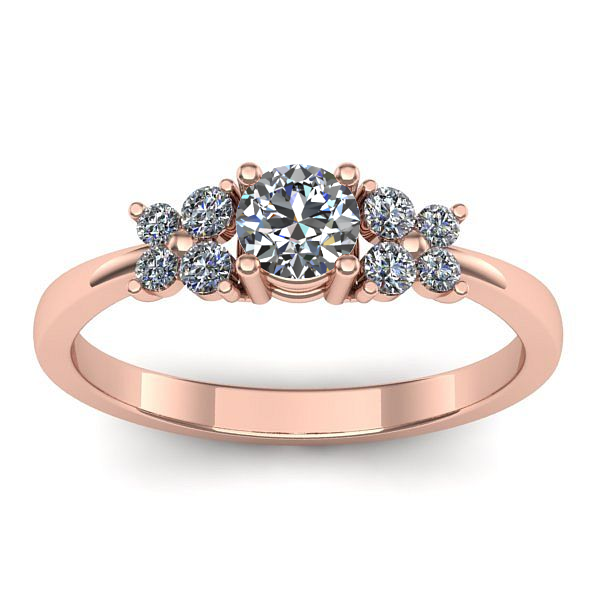 Inel cu diamant de laborator rotund