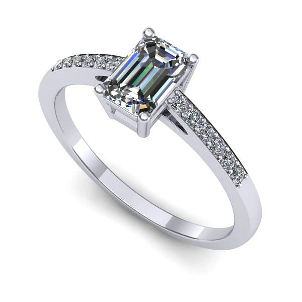 Inel logodna din aur alb cu diamant de laborator