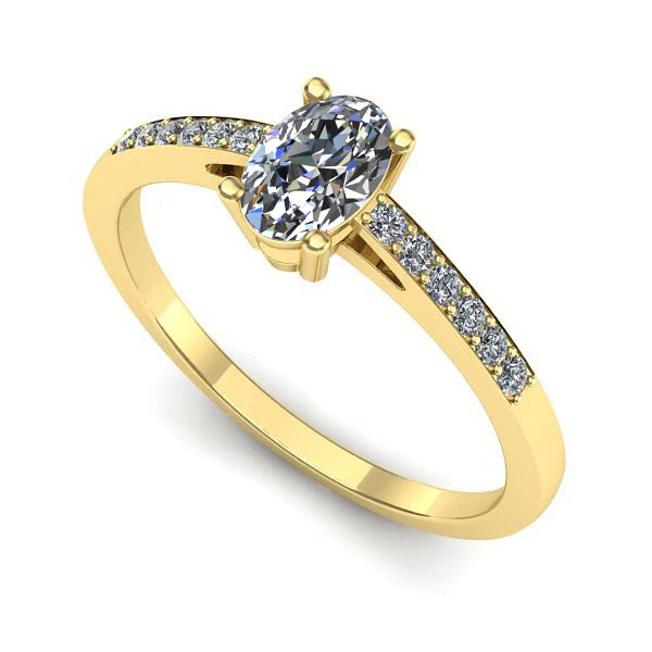 Inel de logodna din aur galben cu diamant de laborator