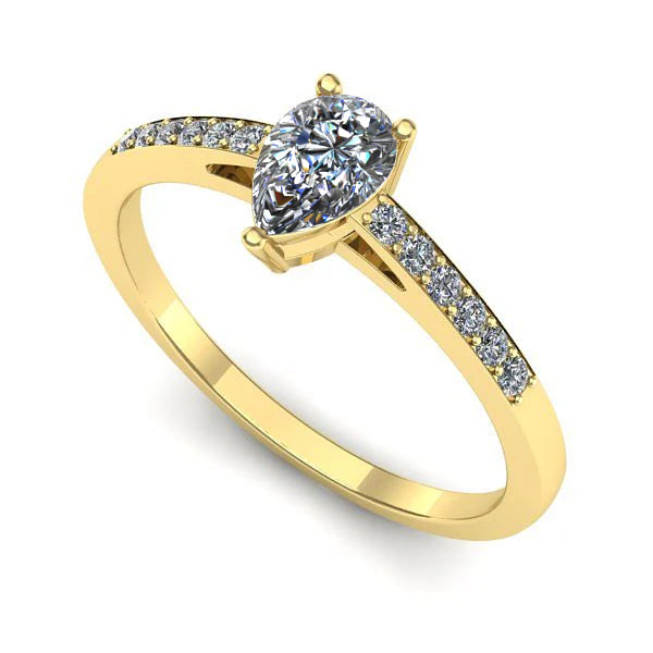 Inel de logodna din aur galben cu diamant de laborator