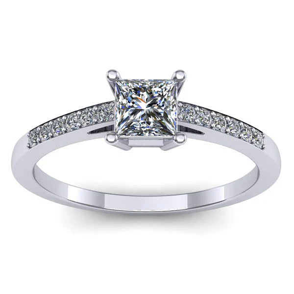 Inel logodna cu diamant de laborator patrat