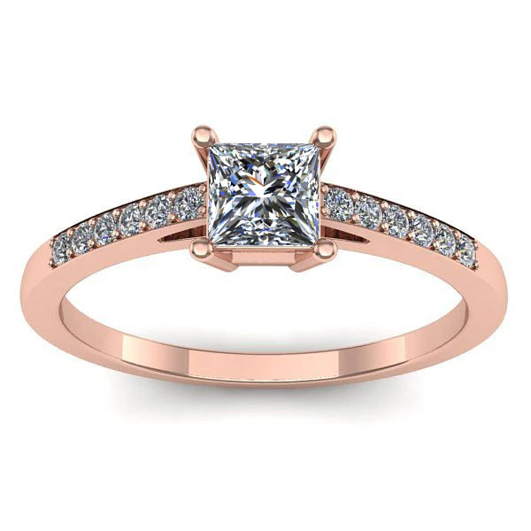 Inel logodna cu diamant de laborator patrat