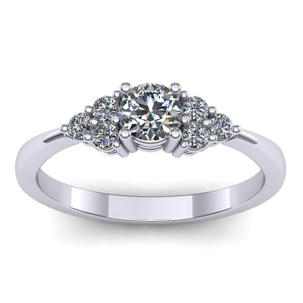 Inel cu diamant de laborator rotund