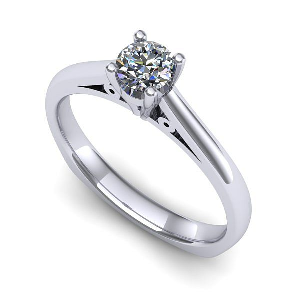 Inel logodna din aur alb cu diamant