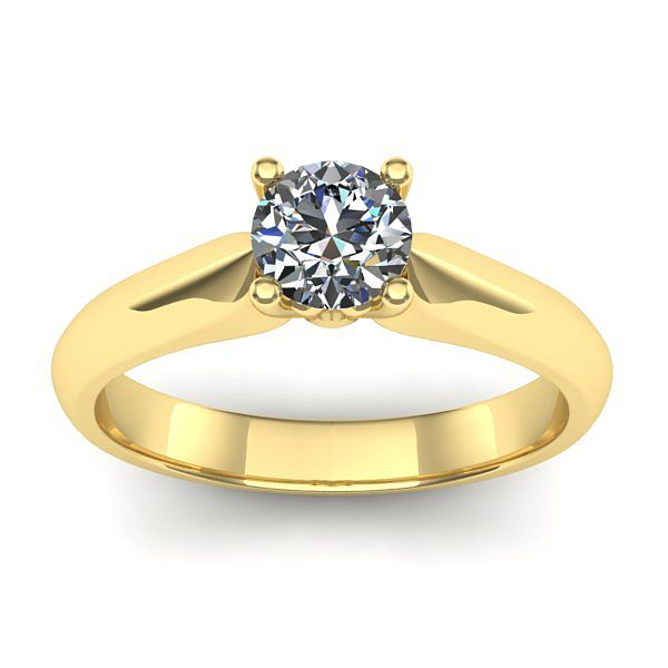 Inel cu diamant rotund
