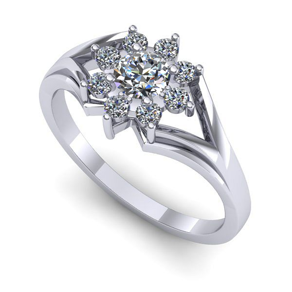 Inel de logodna din aur alb cu diamant de laborator