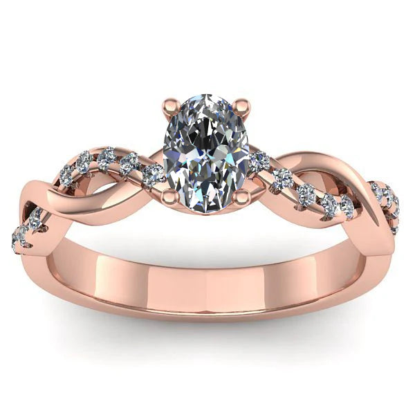 Inel cu diamant de laborator oval
