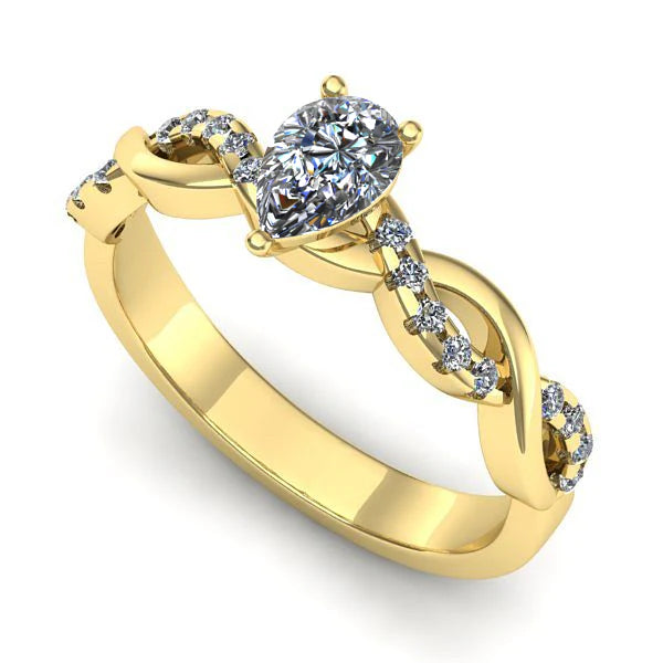 Inel de logodna din aur galben cu diamant de laborator