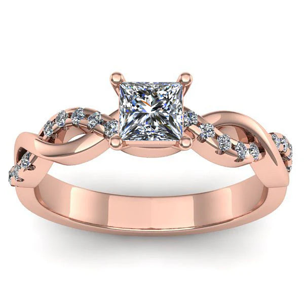 Inel de logodna cu diamant de laborator patrat