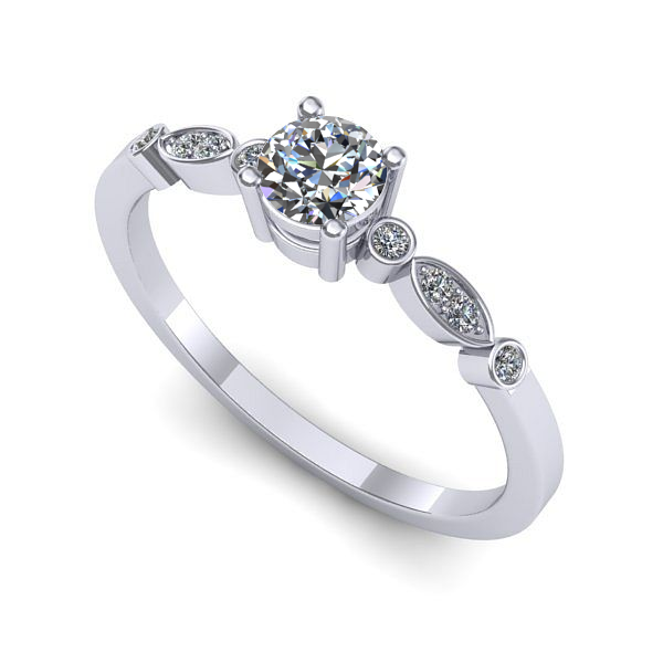 Inel de logodna din aur alb cu diamant de laborator