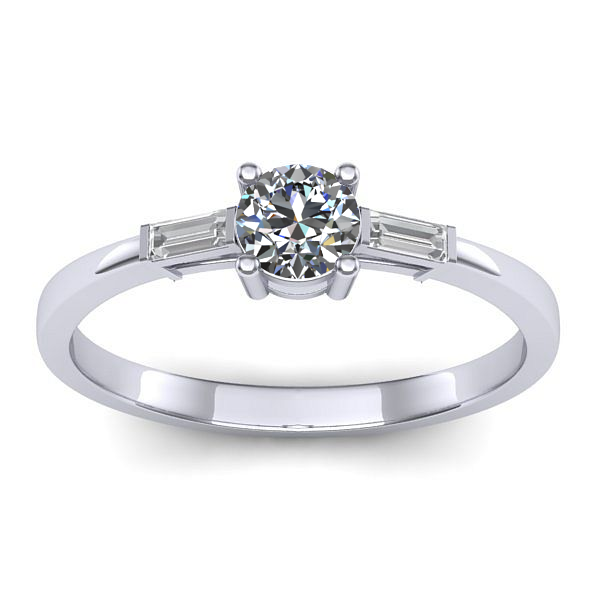 Inel cu diamant de laborator rotund