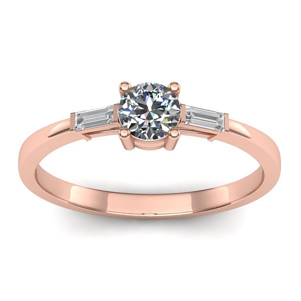 Inel cu diamant de laborator rotund