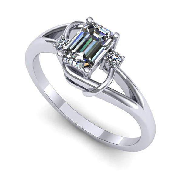 Inel logodna din aur alb cu diamant de laborator