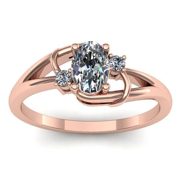 Inel logodna cu diamant de laborator oval